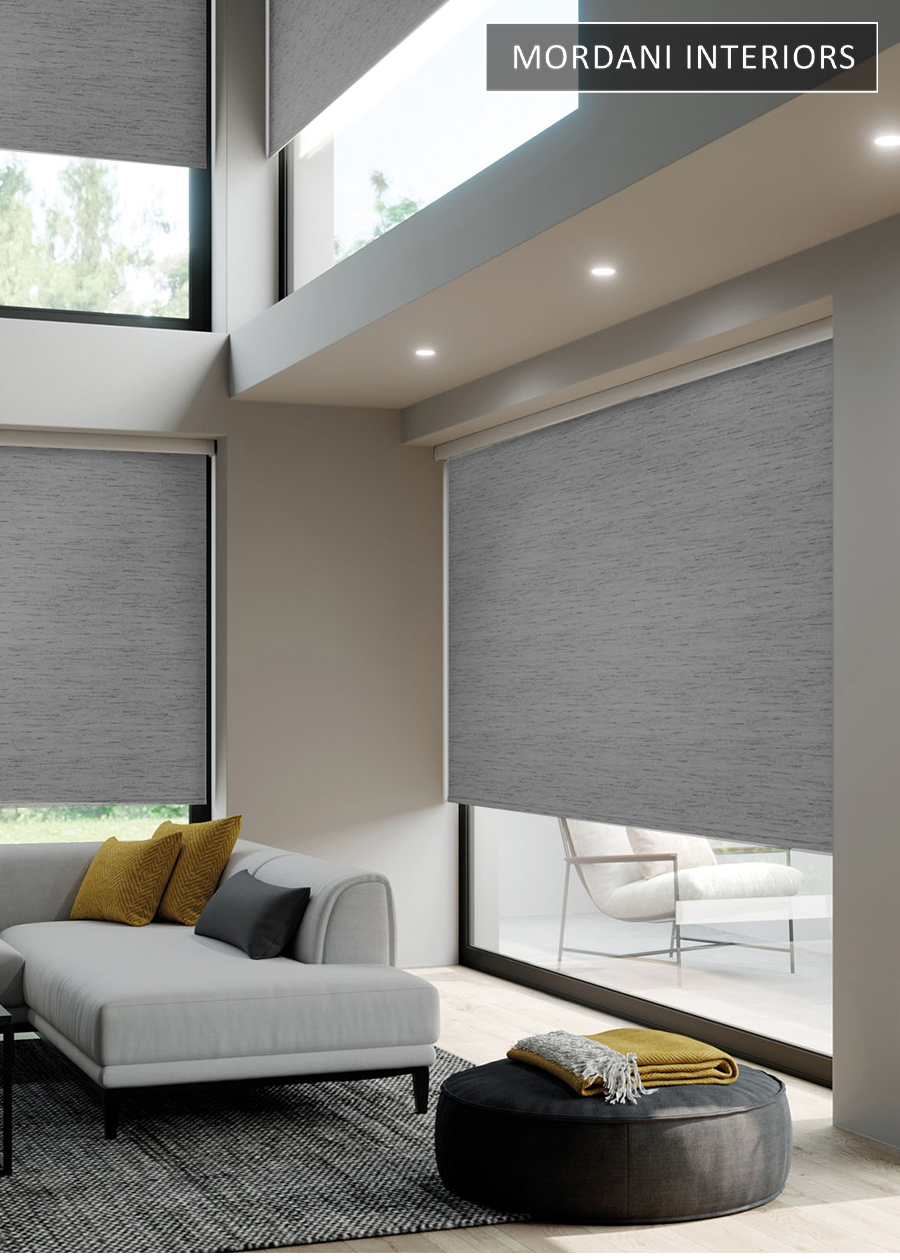 Ajmer Grey Dim Out Window Roller Blinds